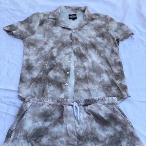 Button Up Shirt and Shorts Set